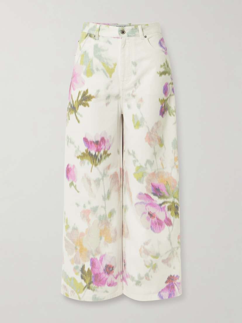 Loewe — Floral-print high-rise straight-leg jeans