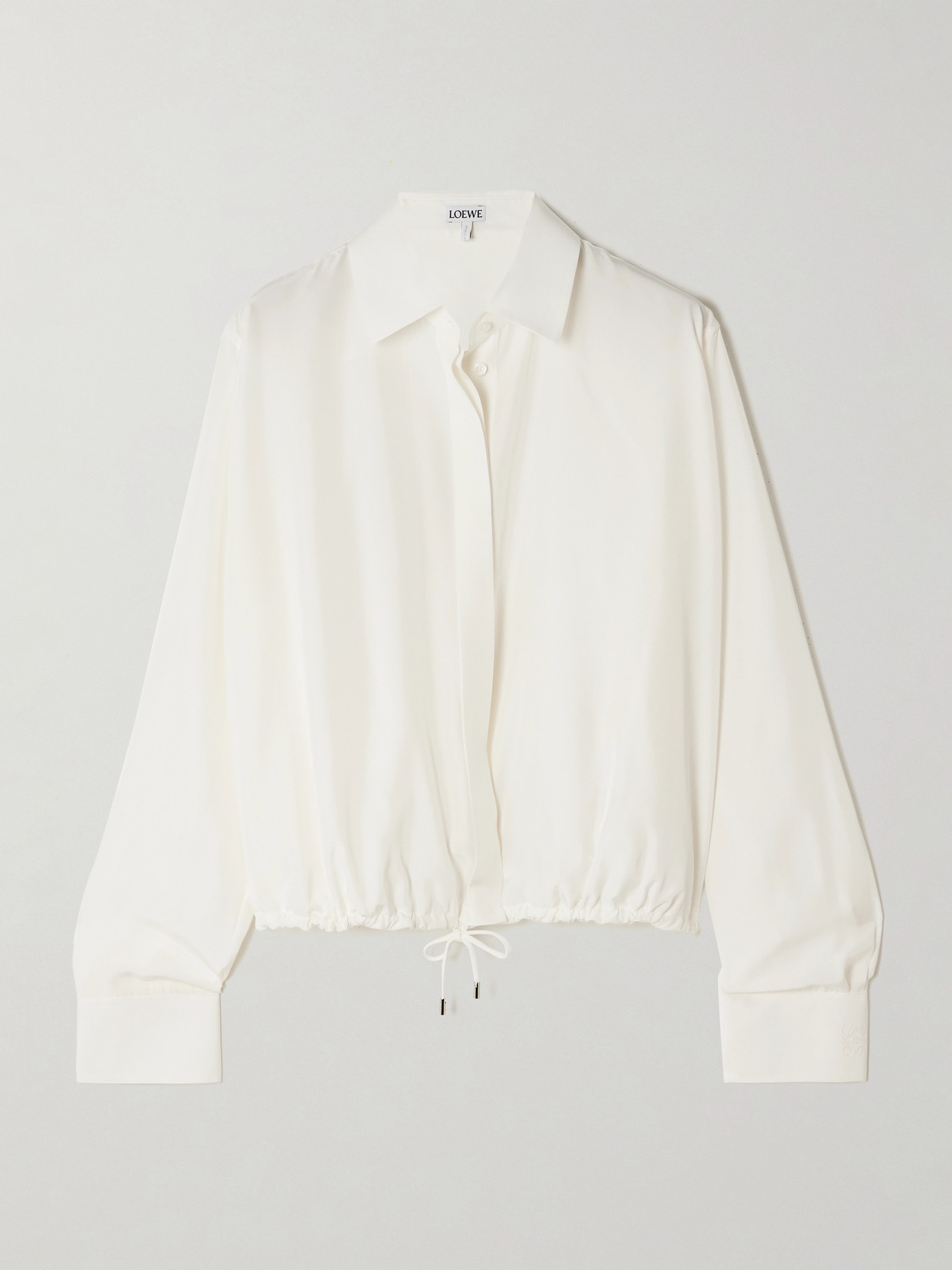 Loewe White Balloon-sleeve Silk Shirt