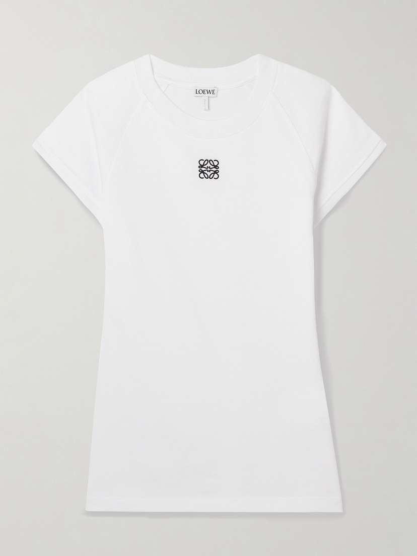 Loewe Anagram Embroidered Cotton-blend Jersey T-shirt