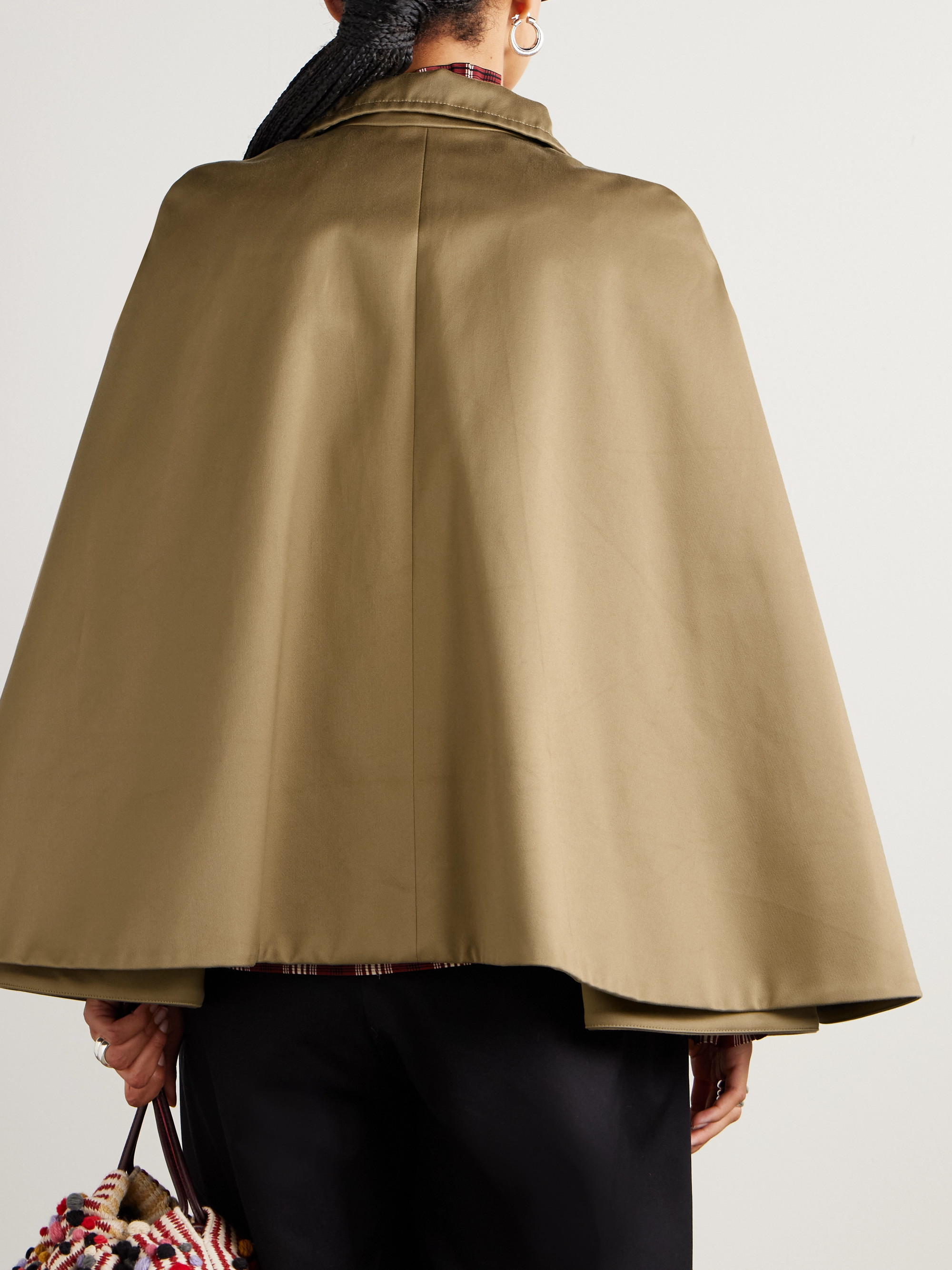 Loewe Double-breasted cape-effect organic cotton-gabardine jacket thumbnail