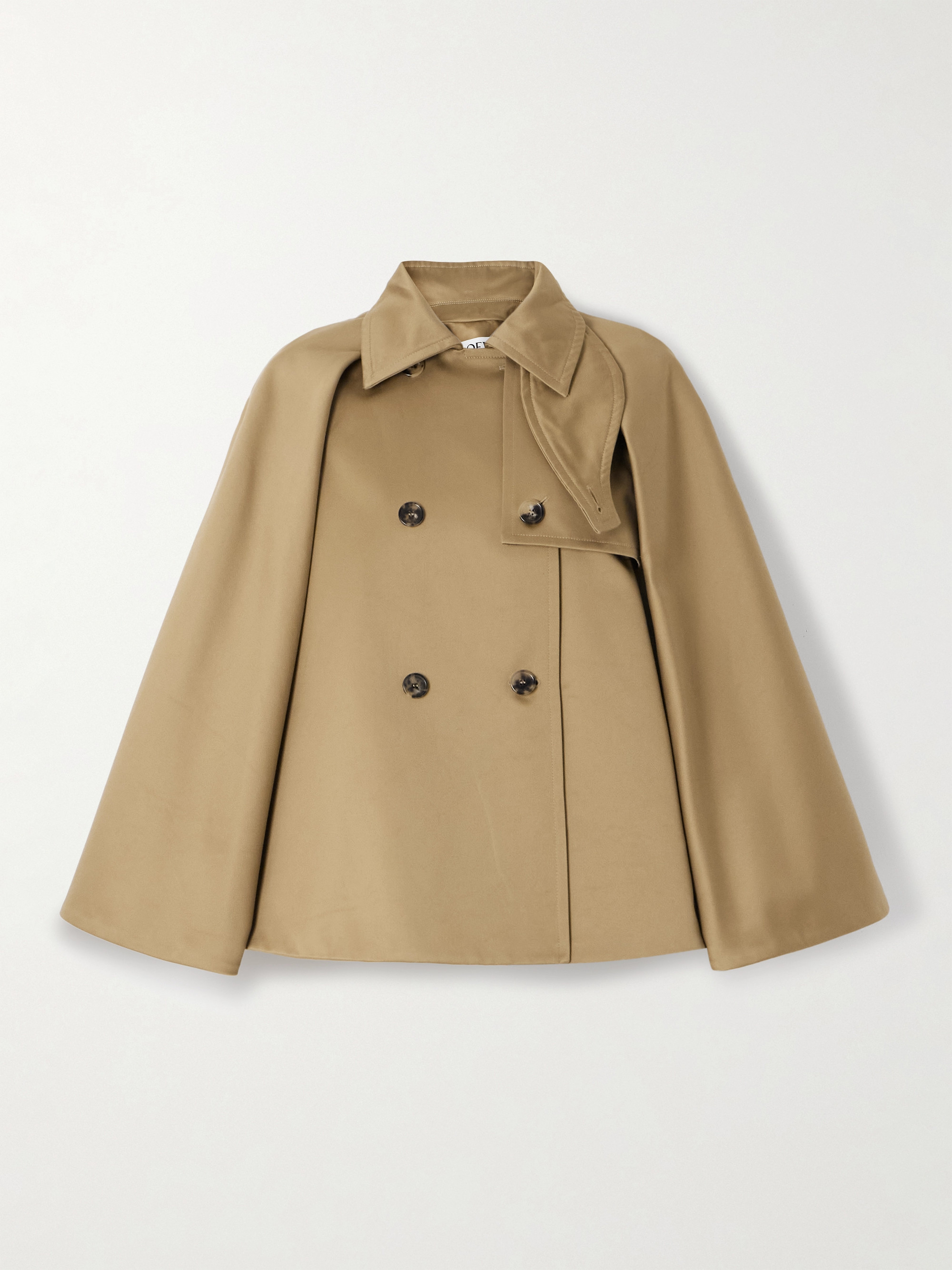 Loewe Double-breasted cape-effect organic cotton-gabardine jacket thumbnail