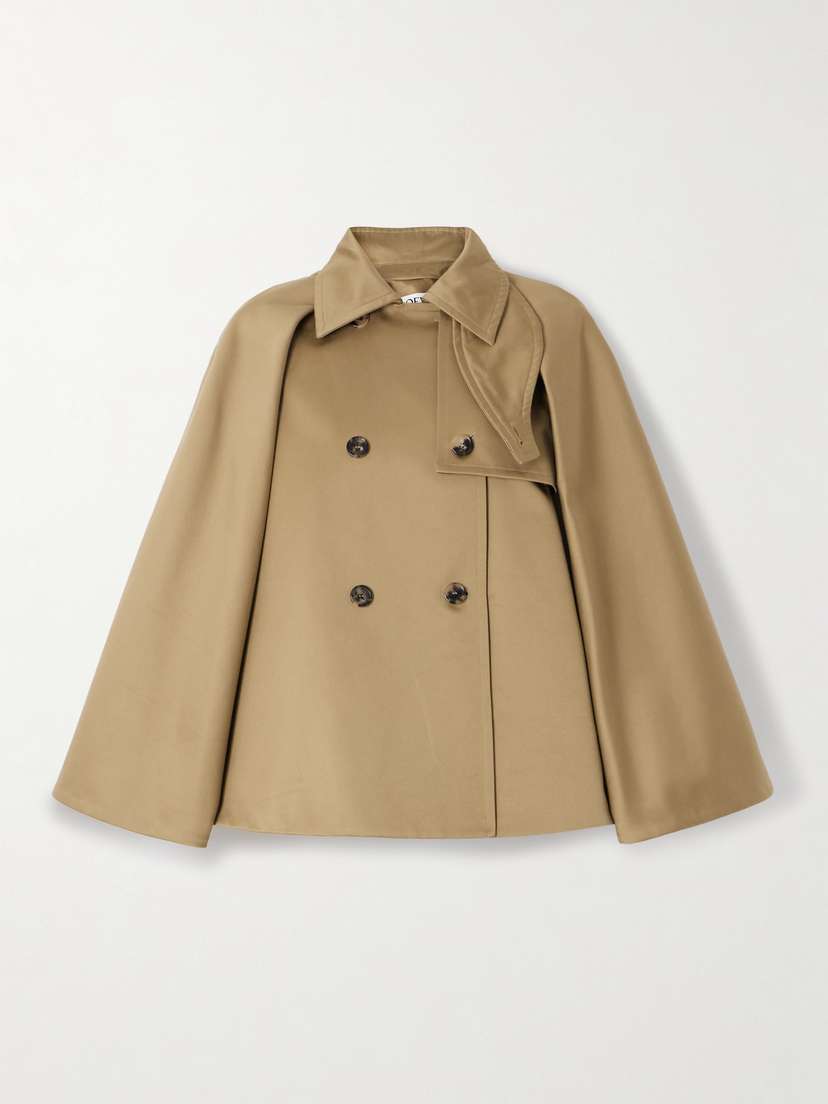 Loewe Double-breasted Cape-effect Organic Cotton-gabardine Jacket