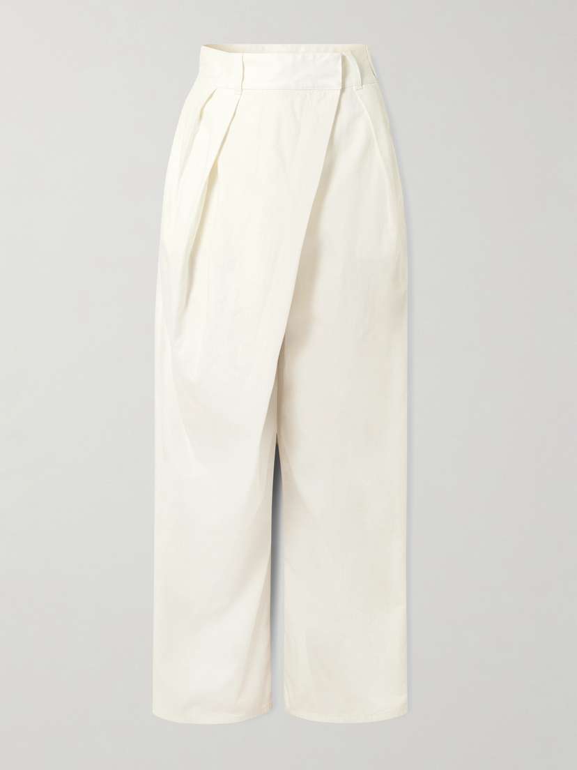 Loewe Layered Pleated High-rise Wide-leg Jeans - Women's Clothing