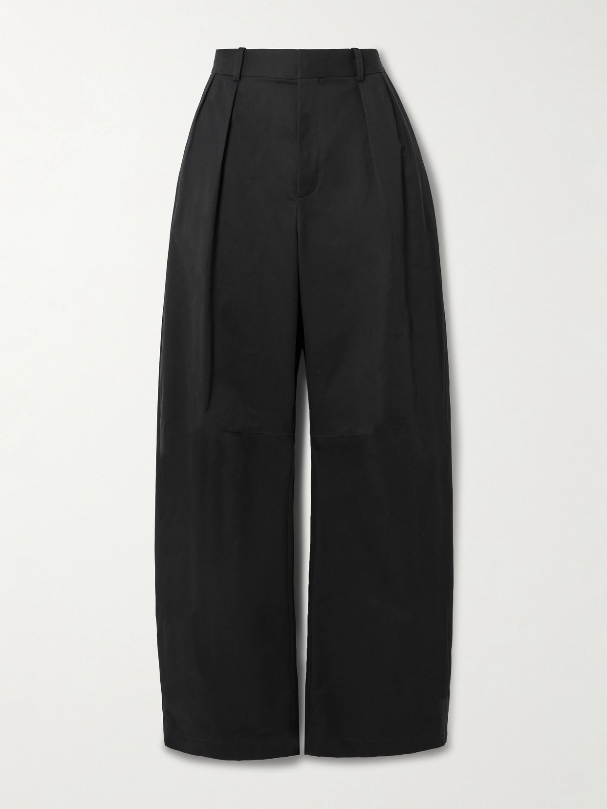 Loewe Pleated Cotton And Silk-blend Gabardine Barrel-leg Pants