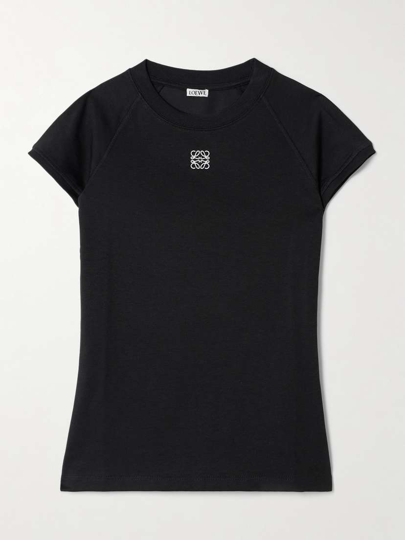 Loewe Anagram Embroidered Cotton-blend Jersey T-shirt