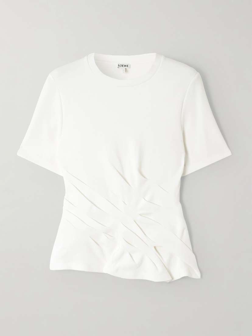 Loewe Draped Cotton-blend Jersey T-shirt