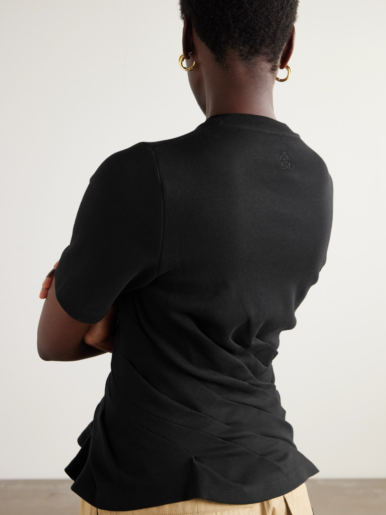 Loewe Draped Cotton-blend Jersey T-shirt