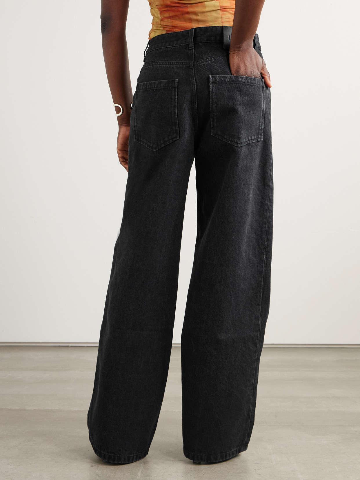 Loewe Baggy Fit Jeans With Anagram Embroidery In Black