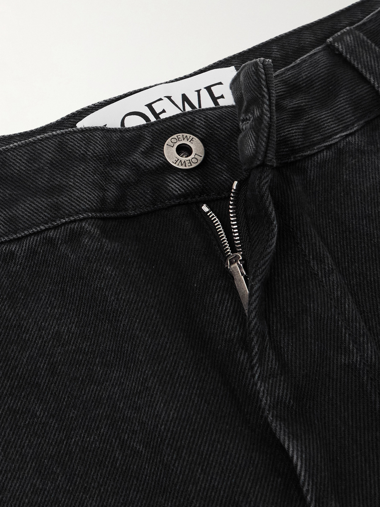 Loewe Baggy Fit Jeans With Anagram Embroidery In Black