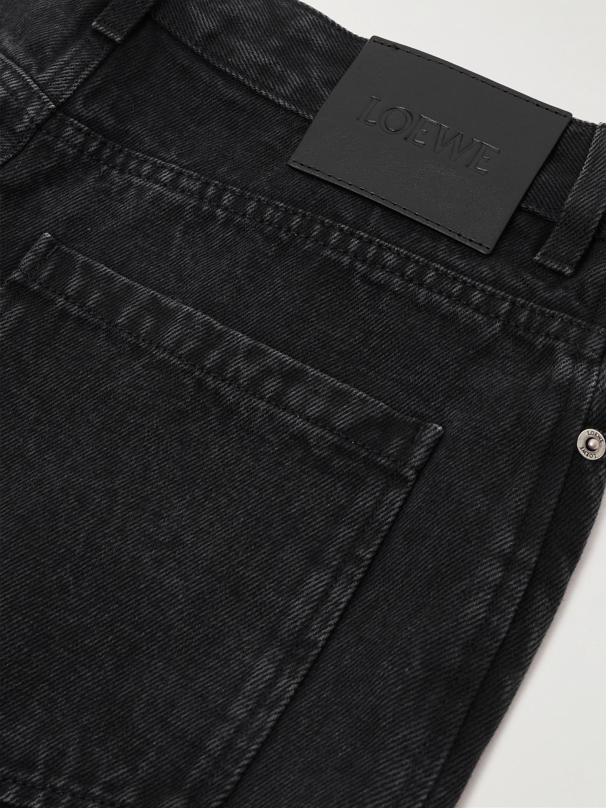 Loewe Baggy Fit Jeans With Anagram Embroidery In Black