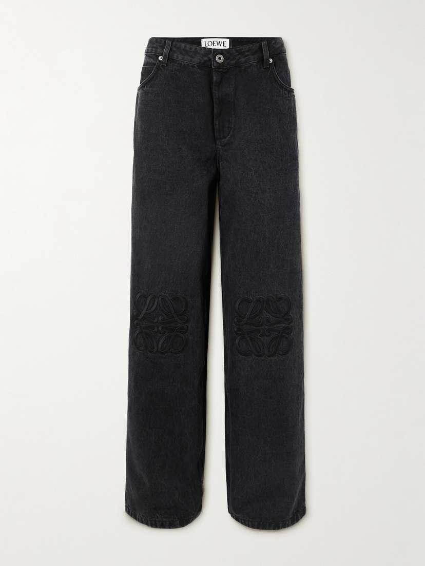 Loewe Anagram Baggy Appliquéd High-rise Wide-leg Jeans
