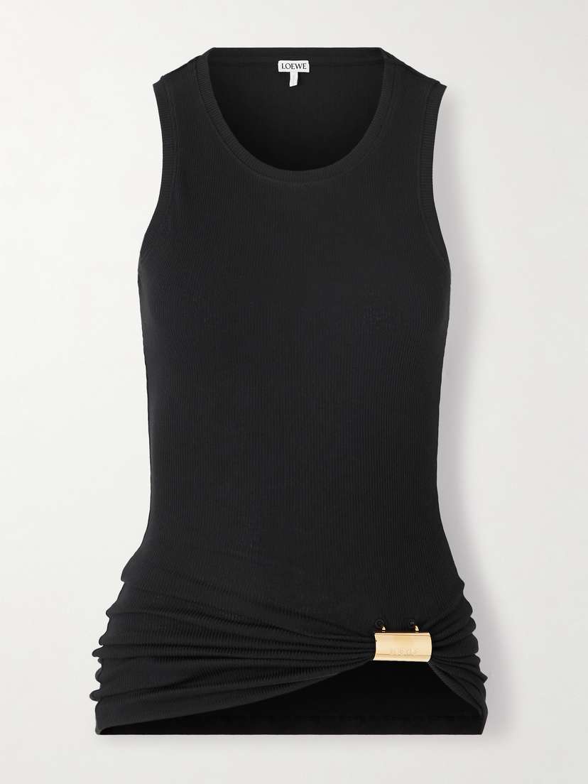 Loewe Embellished Ribbed Cotton-blend Jersey Tank