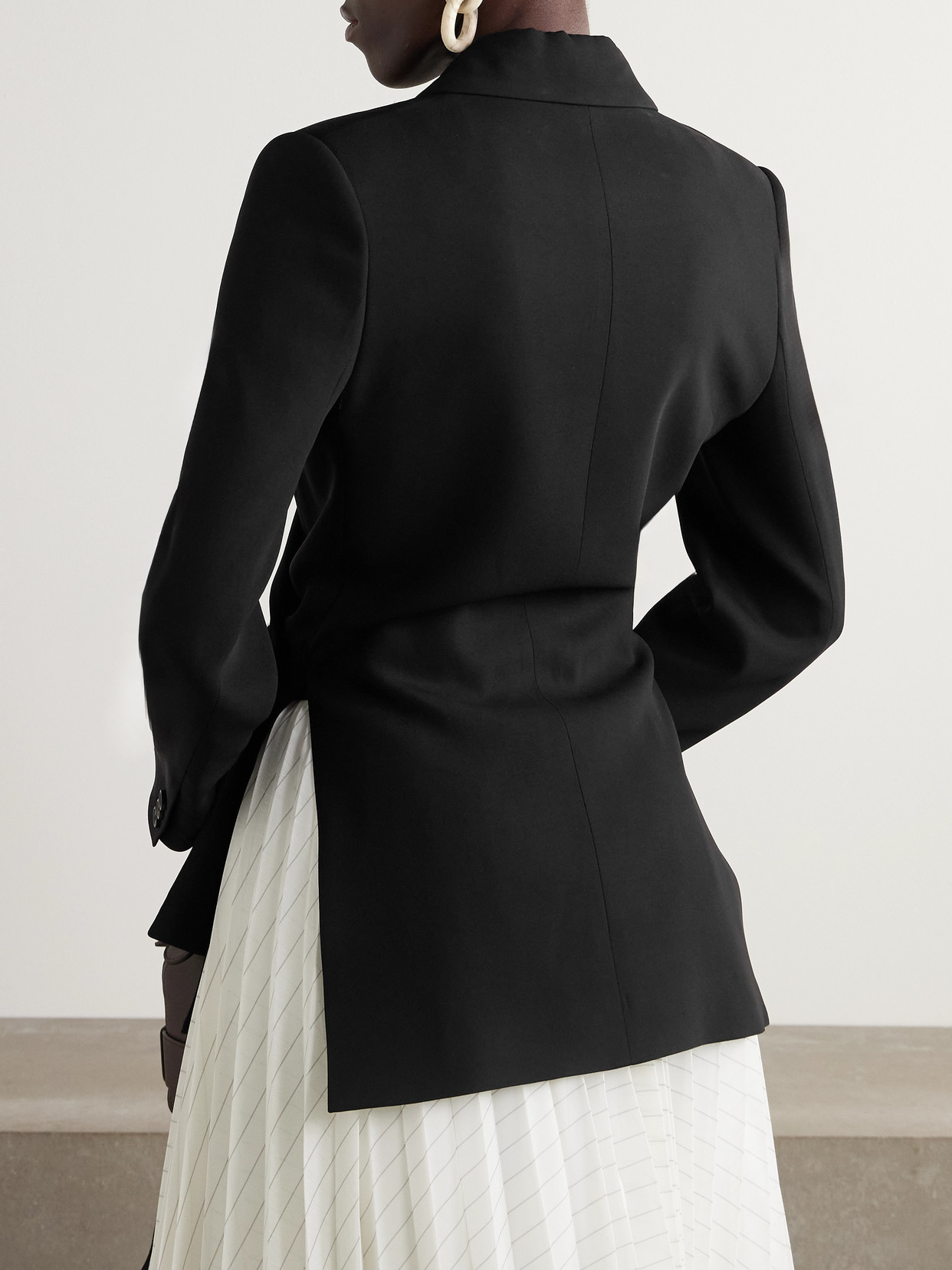 Loewe Black Jacket With Anagram Pebble Button Women In Black