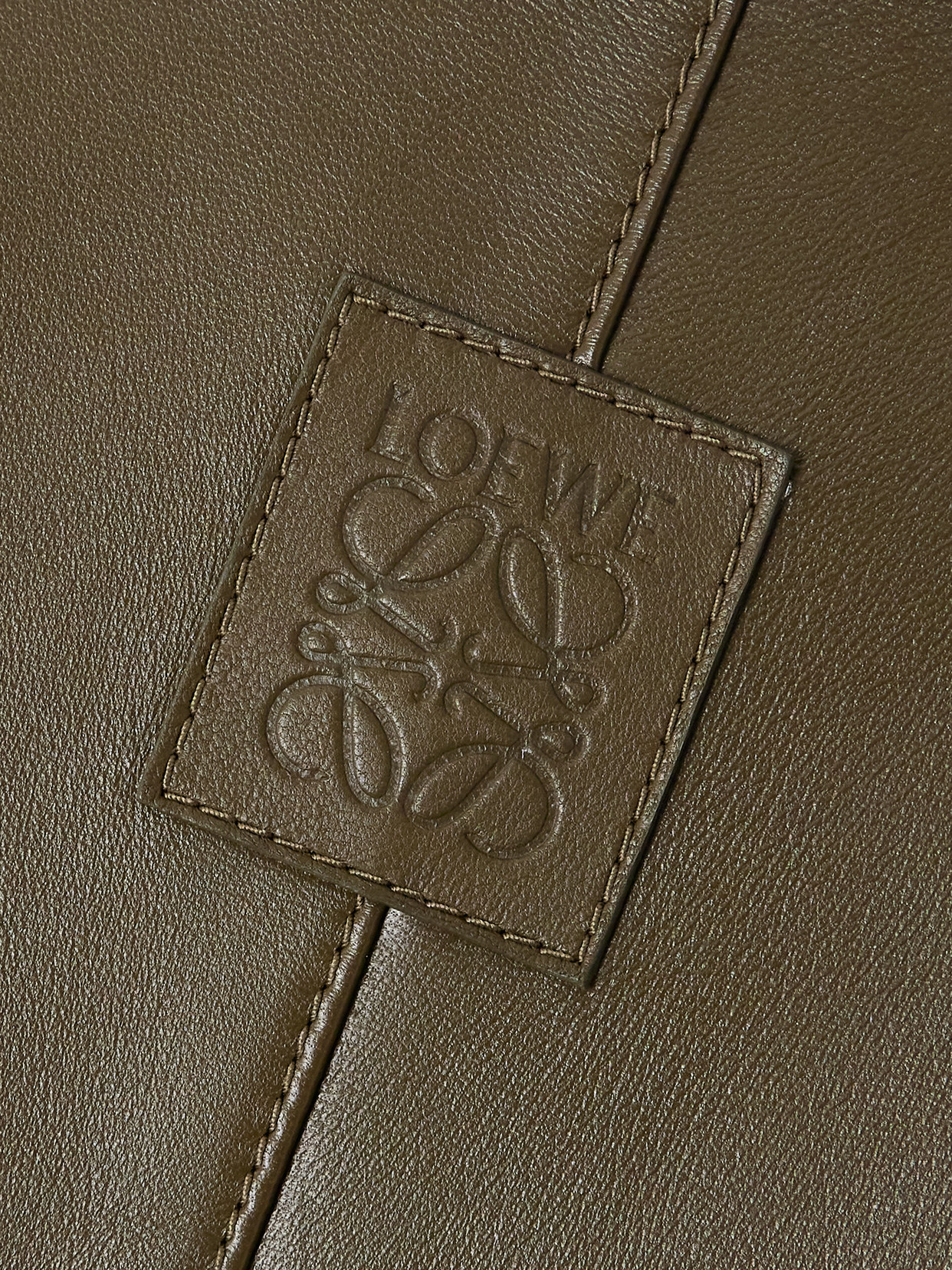 Loewe Calfskin Funnel-neck Jacket In Green