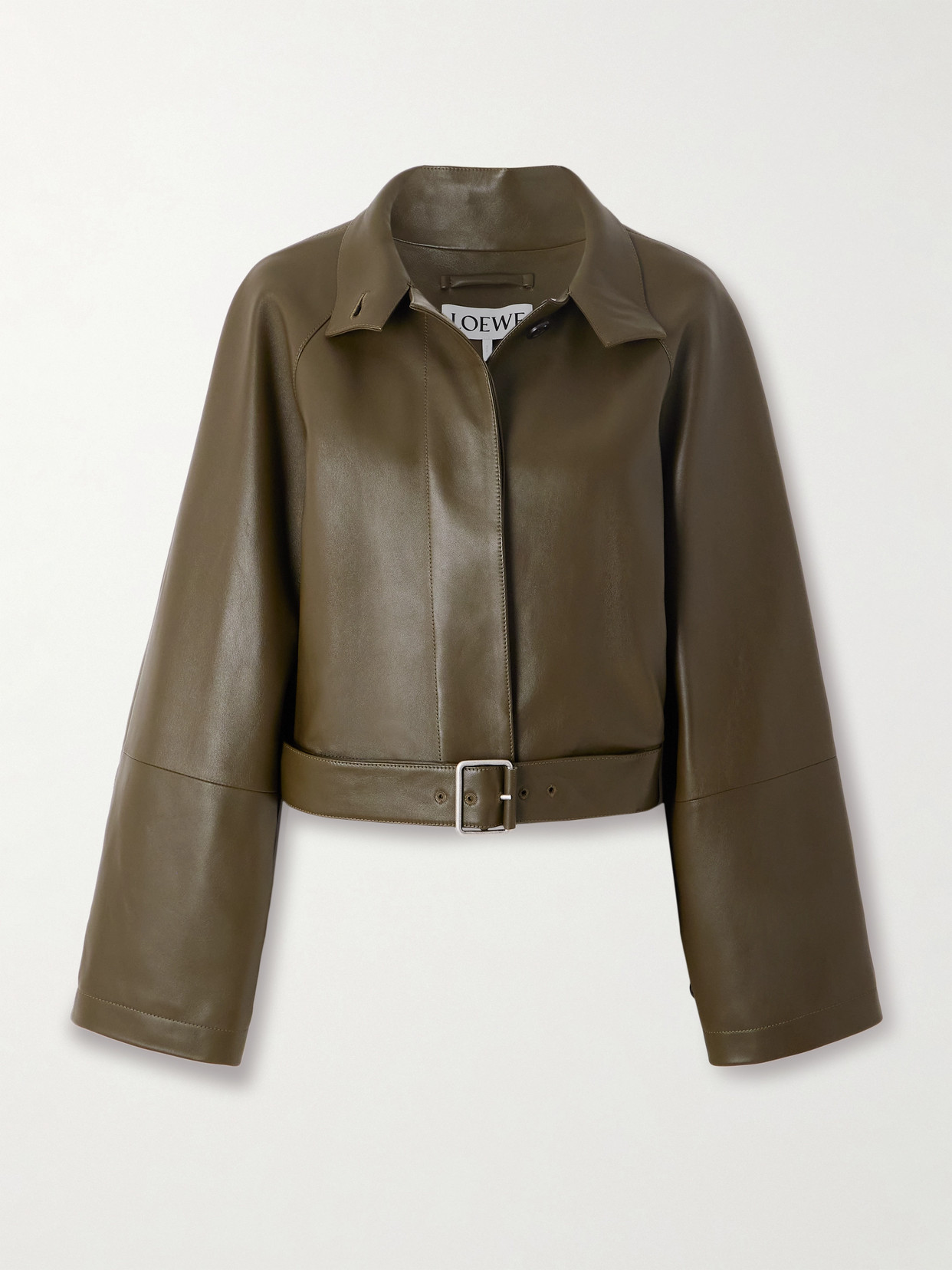 Loewe Leather Jacket In Green