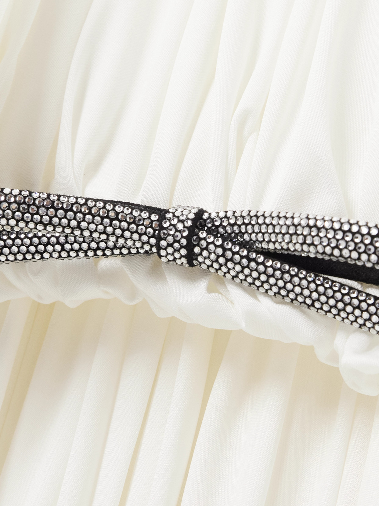 Loewe Embellished Asymmetric Draped Silk-jersey Halterneck Dress In White