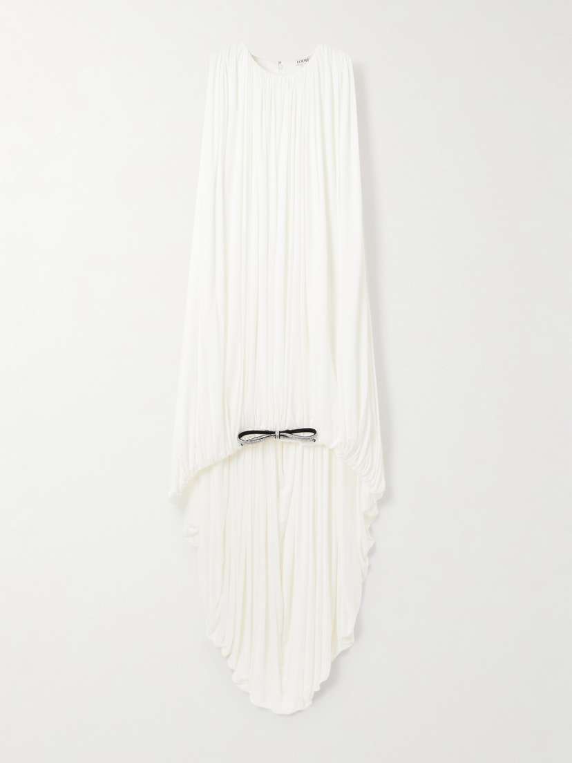 Loewe — Embellished asymmetric draped silk-jersey halterneck dress