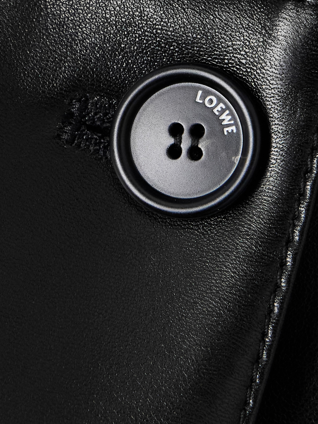 Loewe Leather Jacket In Black