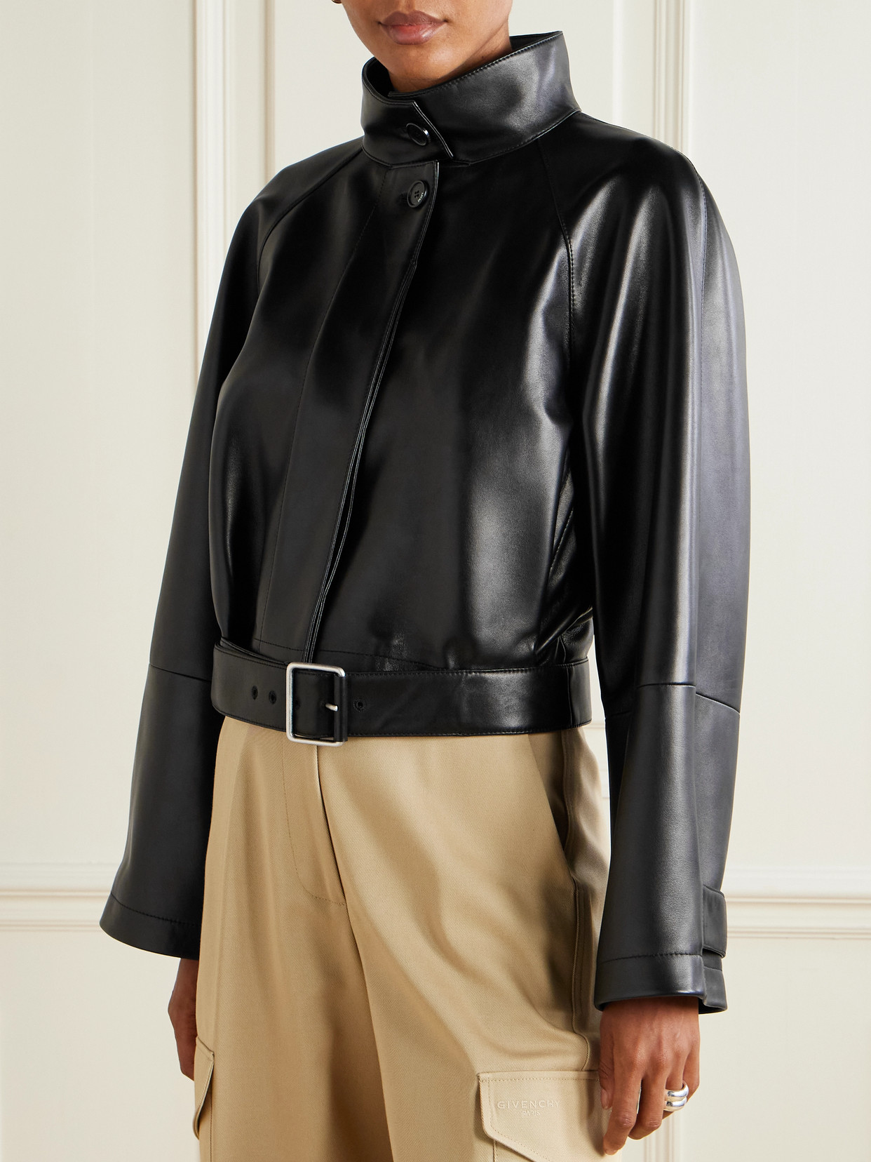 Loewe Leather Jacket In Black