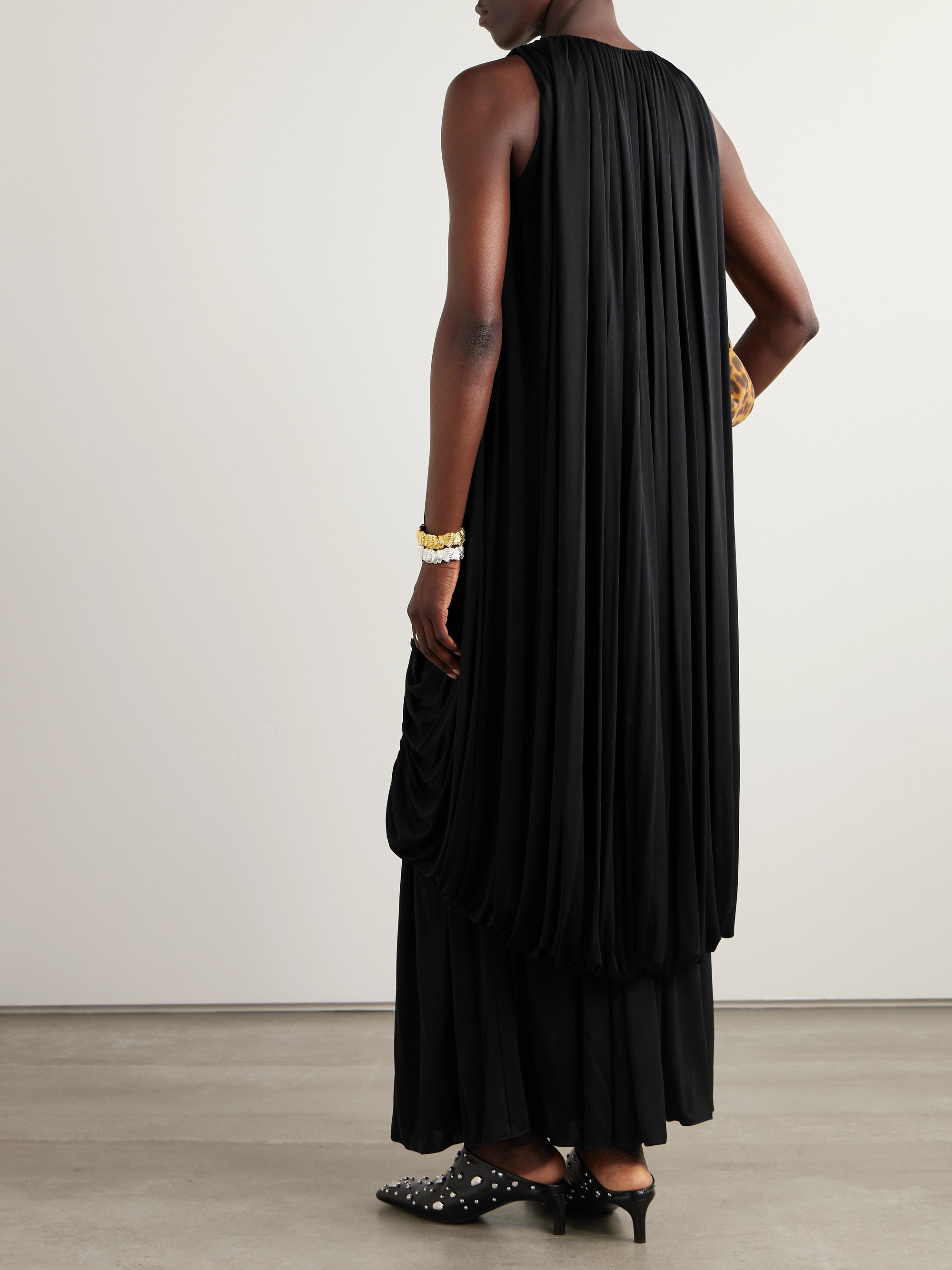 Loewe Embellished draped cotton-jersey gown thumbnail