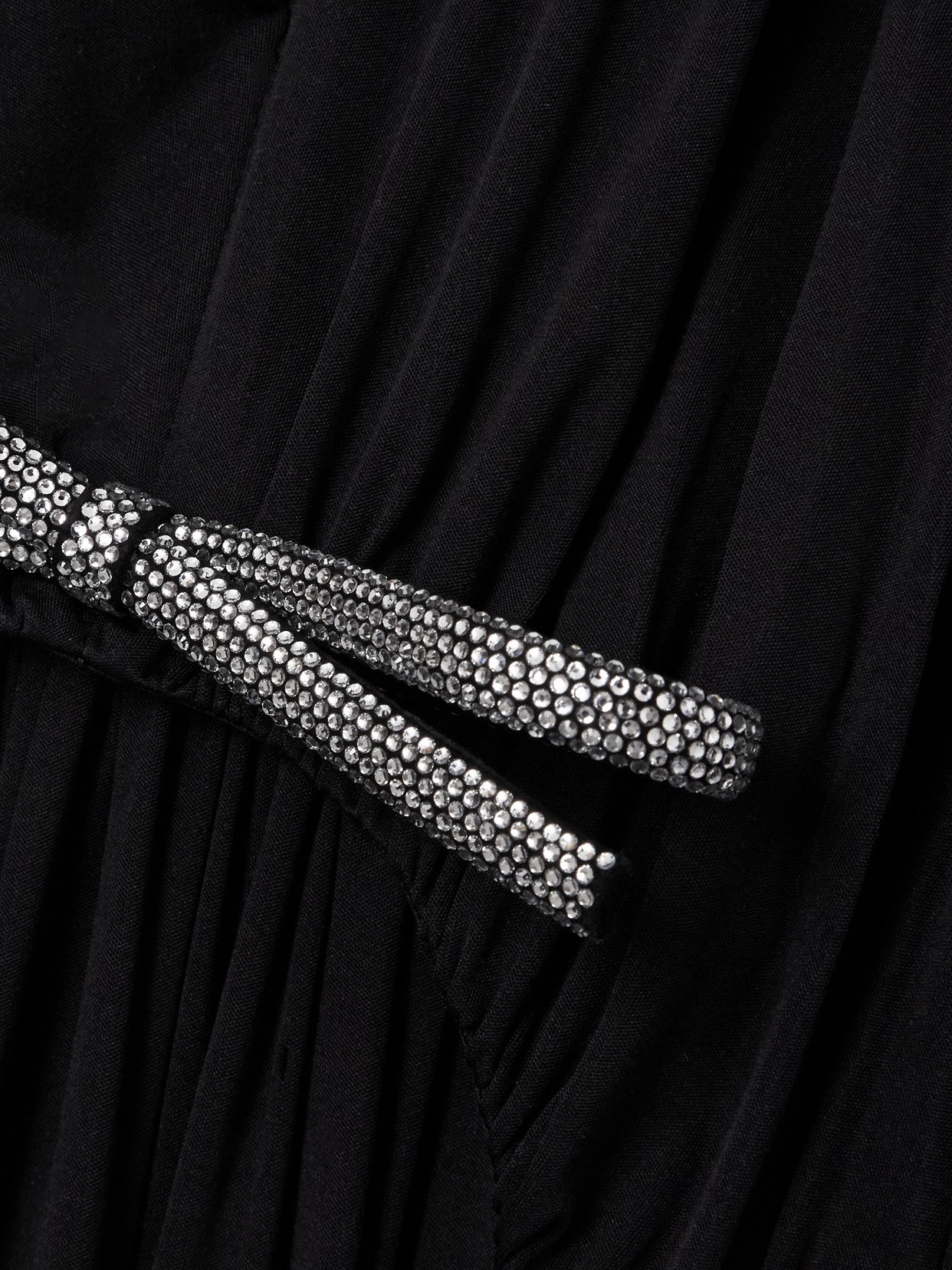 Loewe Embellished Draped Cotton-jersey Gown In Black