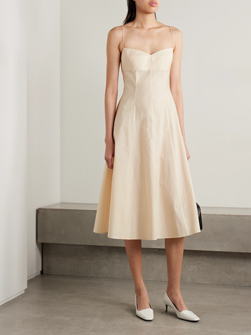 KHAITE Isabella cotton-canvas midi dress