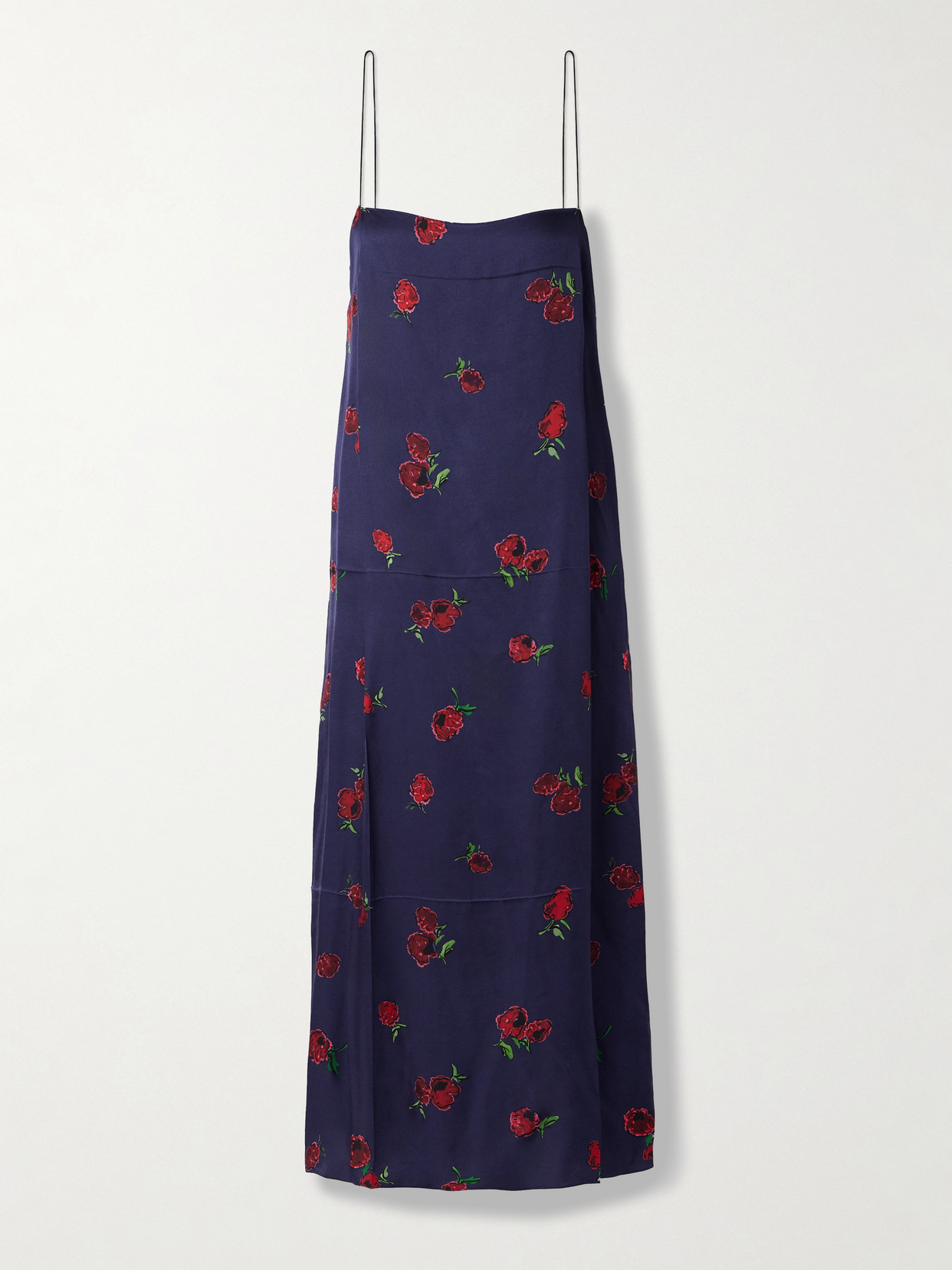 Khaite Sicily Printed Satin-twill Midi Dress