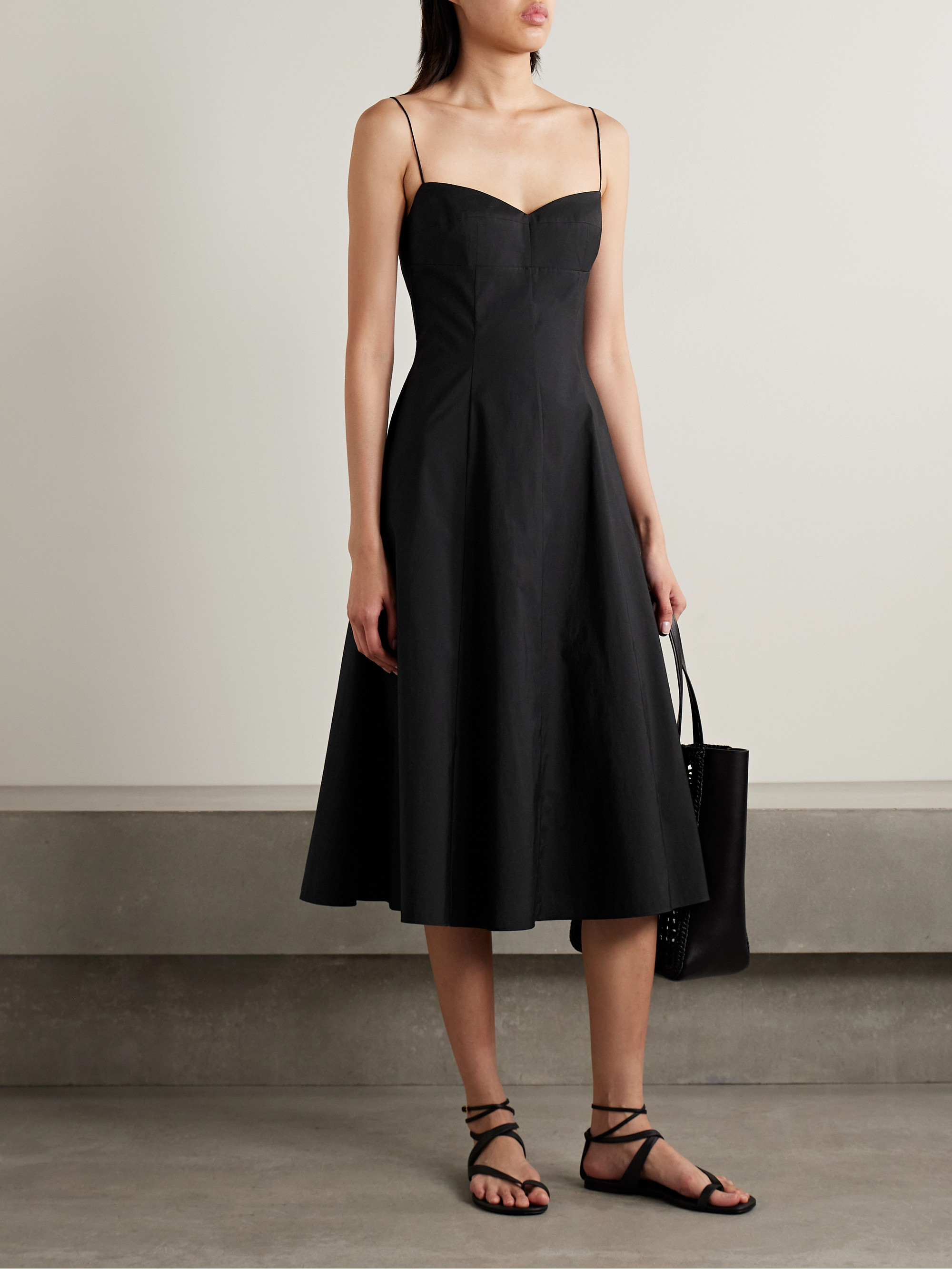 KHAITE Isabella cotton-canvas midi dress