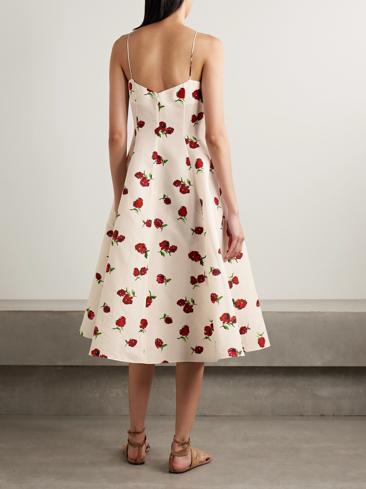 Khaite Isabella Printed Cotton-poplin Midi Dress