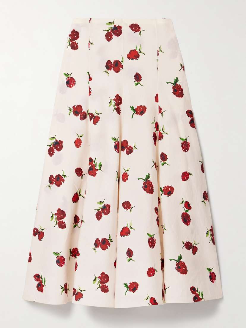 Khaite — Lenno silk and cotton-blend midi skirt