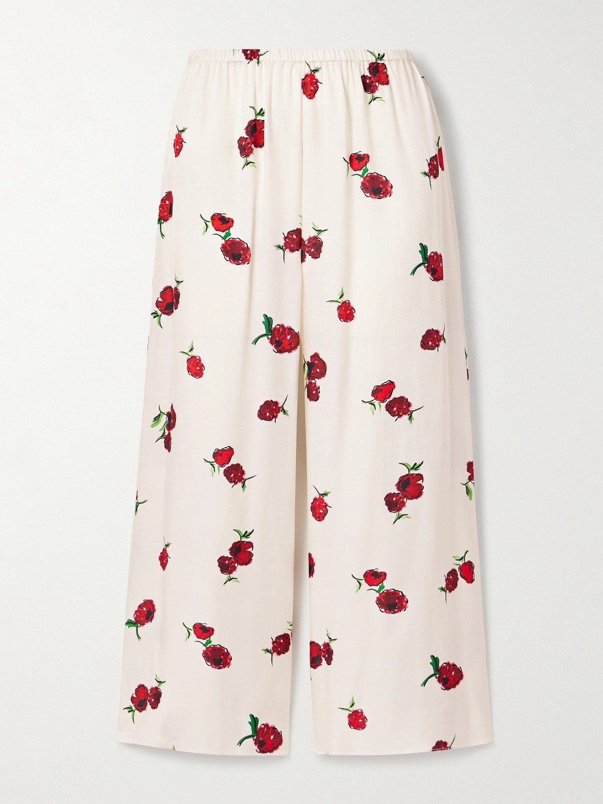 Khaite Mindy Printed Twill Wide-leg Pants