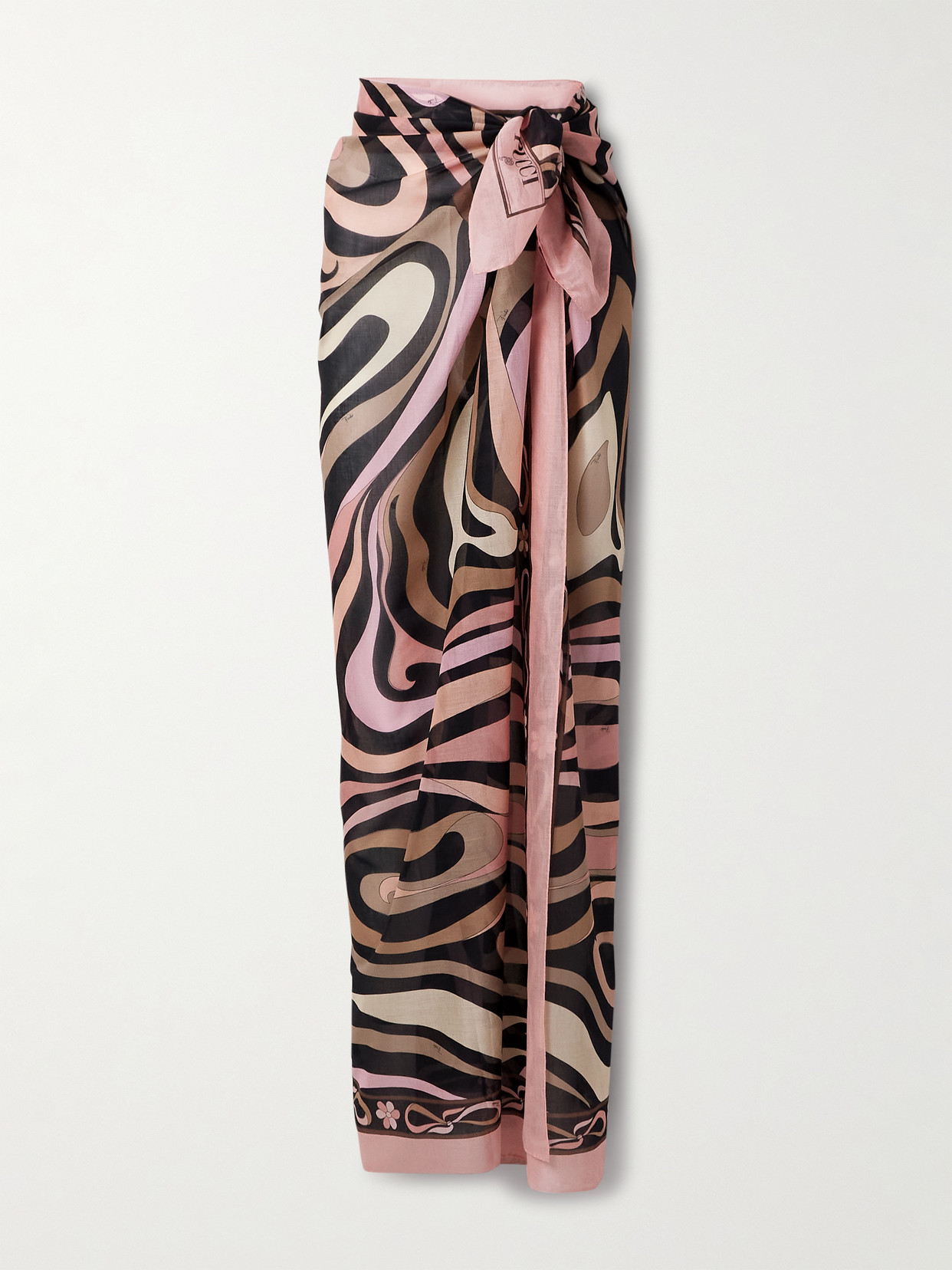 Pucci Printed Cotton-voile Pareo In Pink