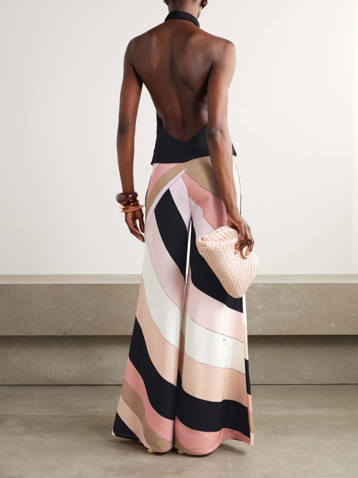 Pucci Halter Neck Geometric-print Jumpsuit In Black