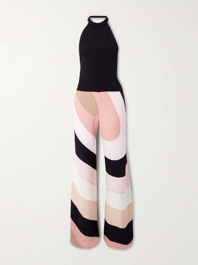 PUCCI Printed Cady Halterneck Jumpsuit