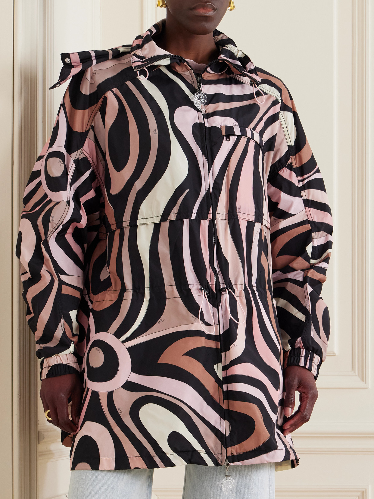 Pucci Printed Taffeta Jacket In Black