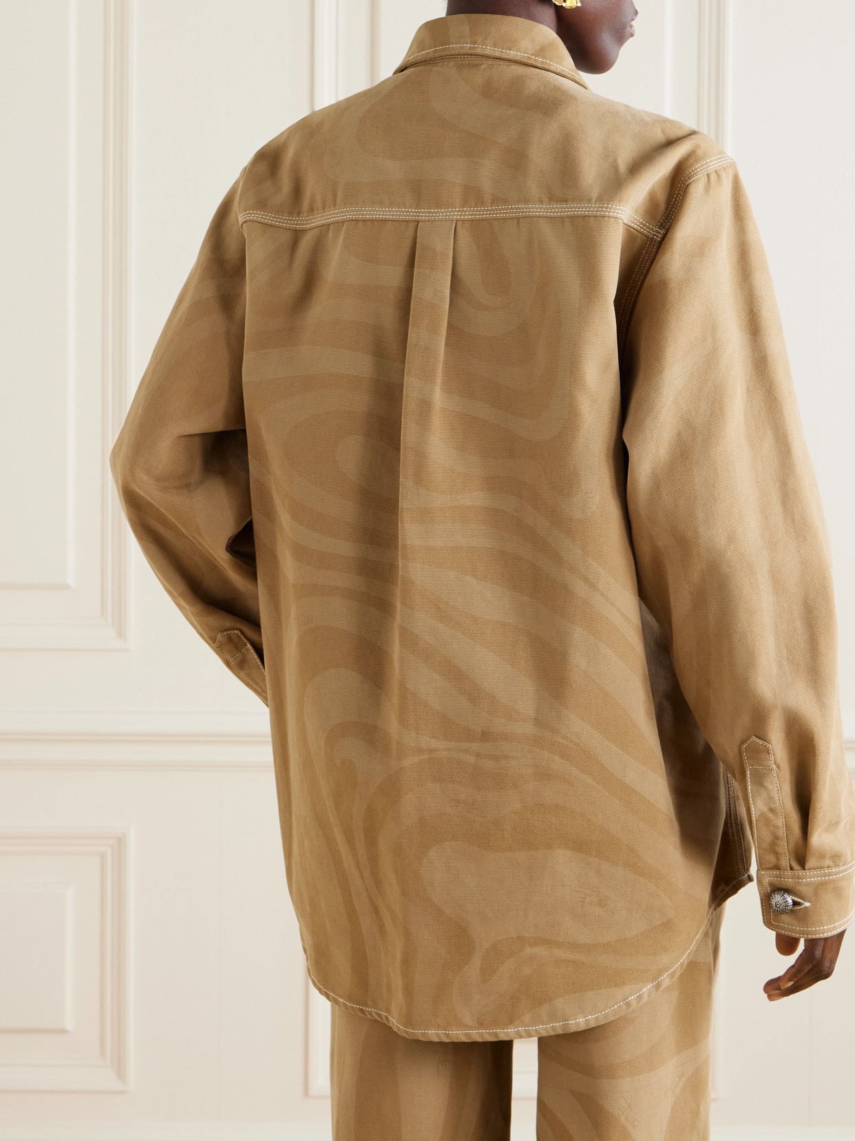 Pucci Printed Cotton-canvas Jacket In Neutrals