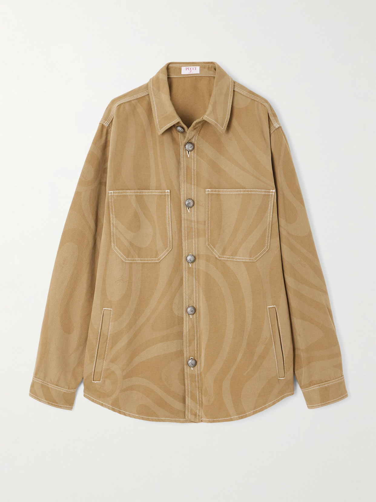 Pucci Printed Cotton-canvas Jacket In Neutrals