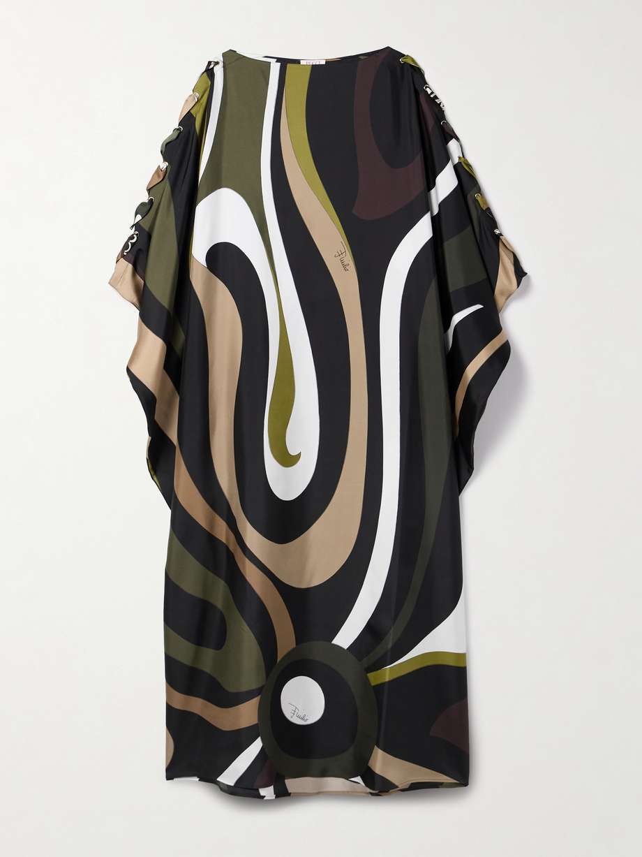 big marmo printed silk-twill kaftan