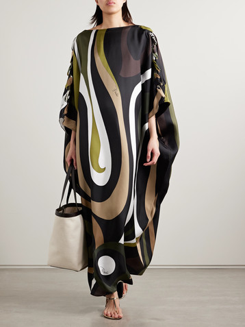 Pucci Big Marmo printed silk-twill kaftan