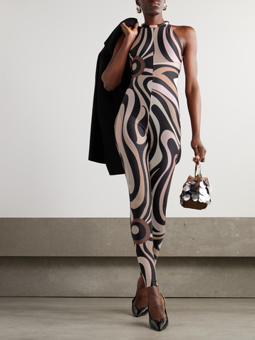 Pucci Printed stretch-jersey halterneck jumpsuit