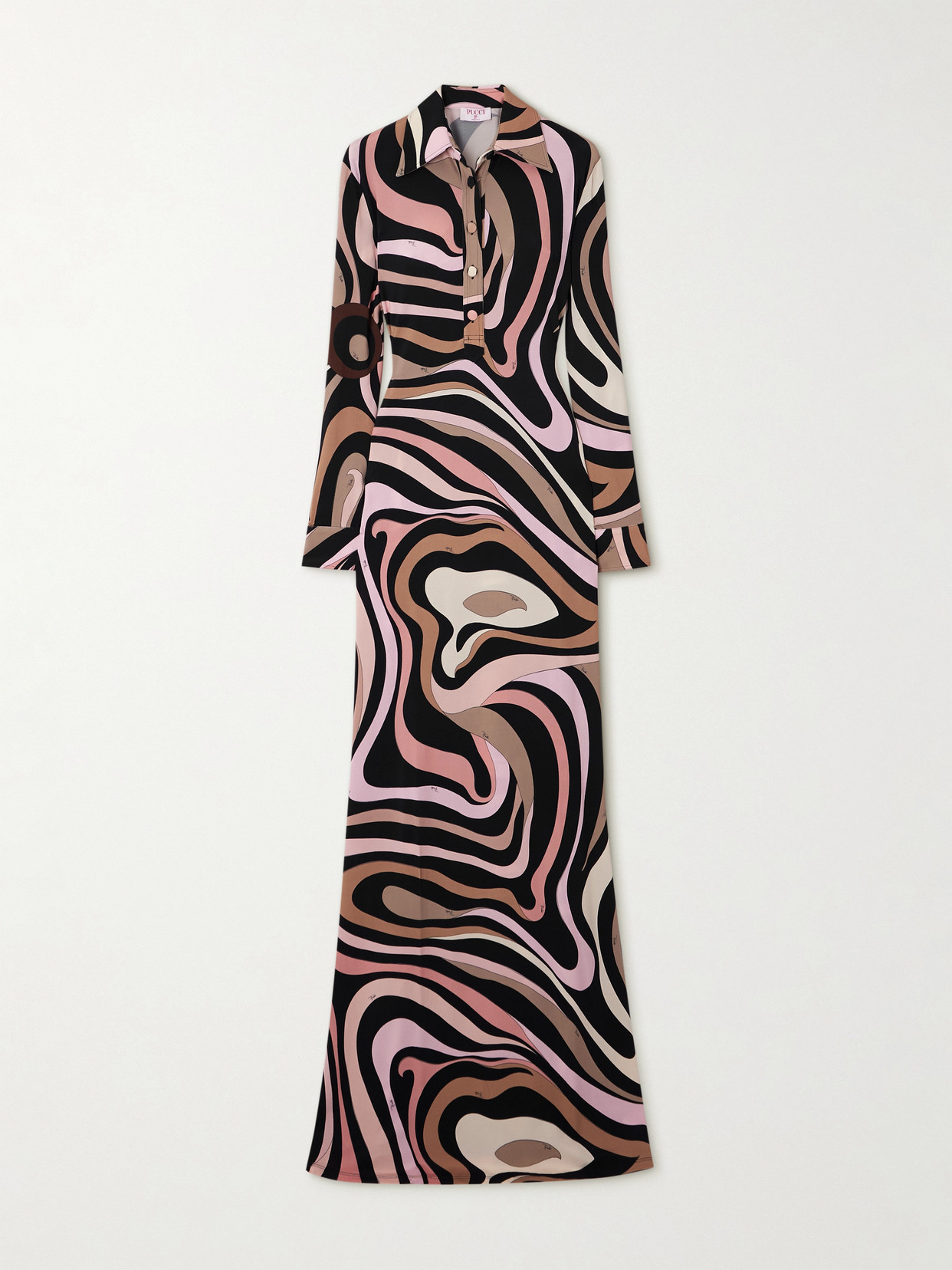 Pucci Printed Jersey Maxi Dress In Pink