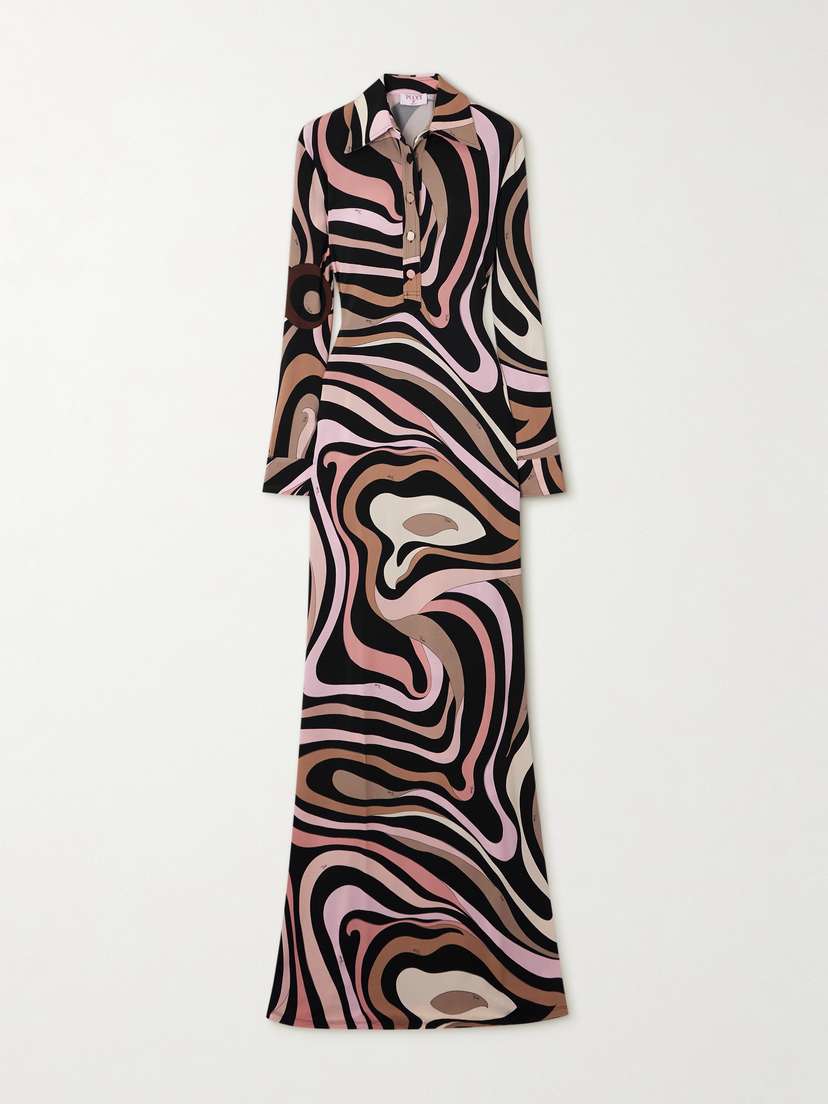 PUCCI Printed Jersey Maxi Dress
