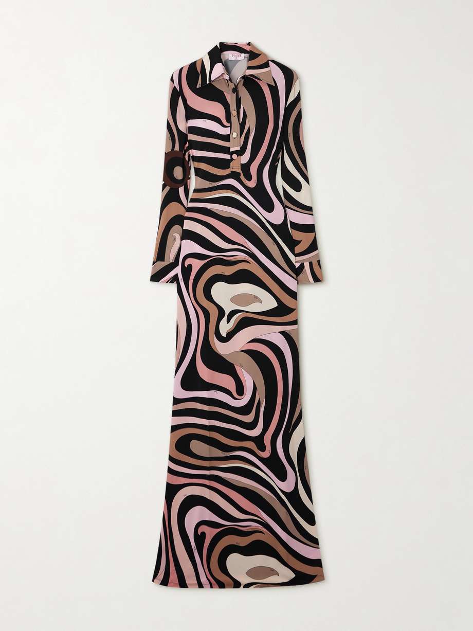 printed jersey maxi dress