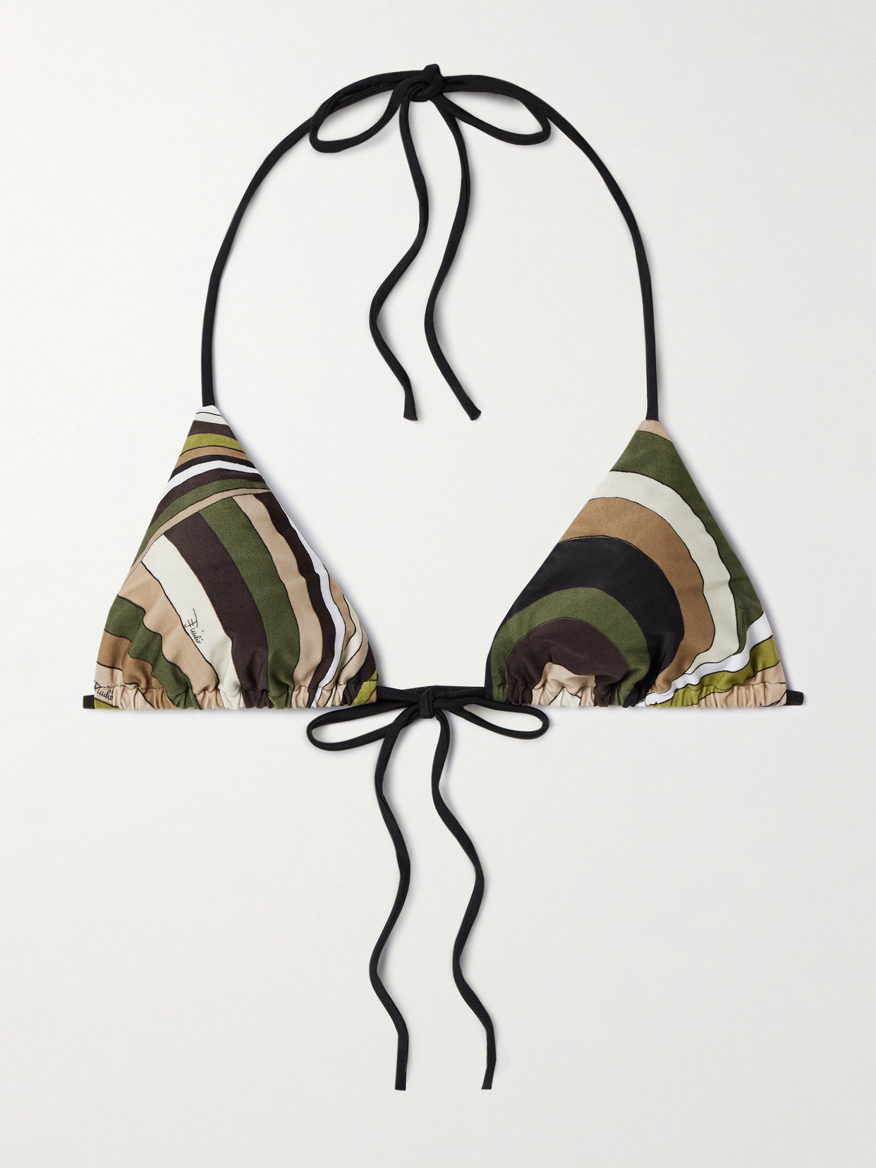 Pucci Printed Triangle Halterneck Bikini Top In Pink