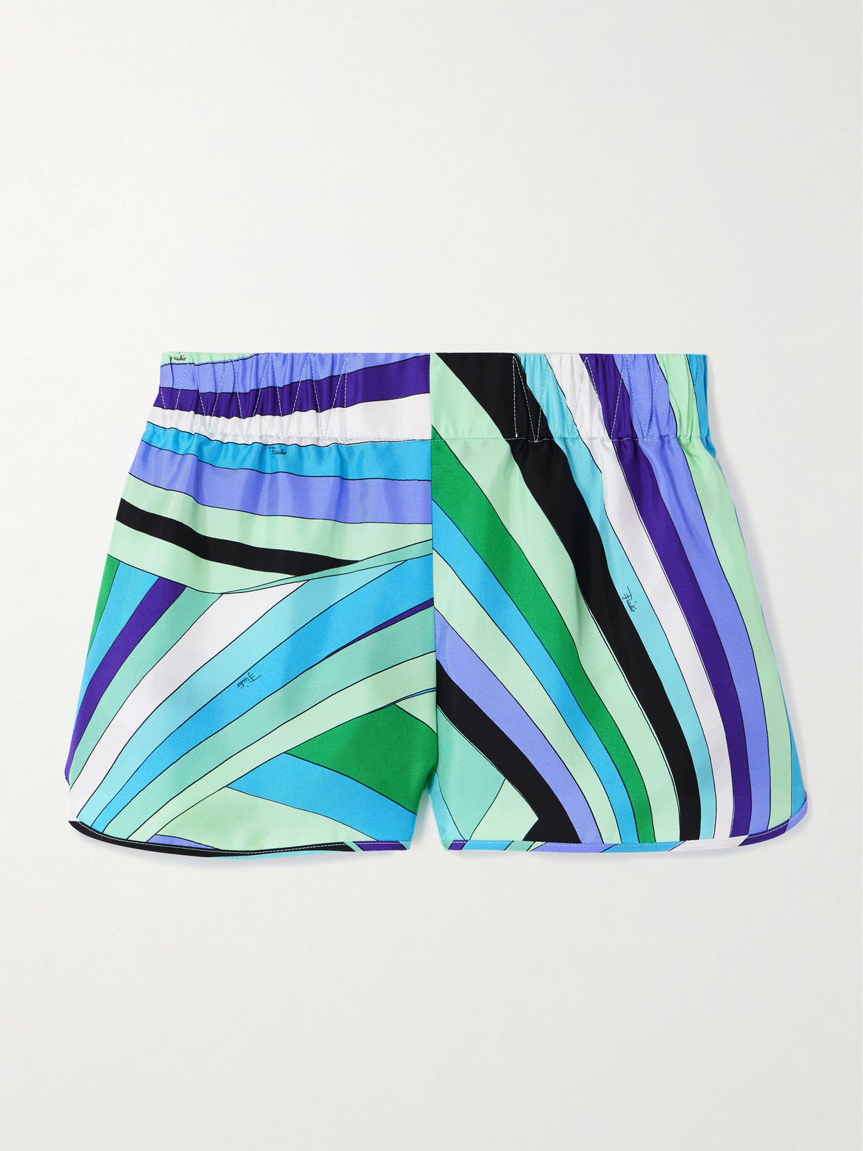 PUCCI - Printed Silk-twill Shorts - Blue