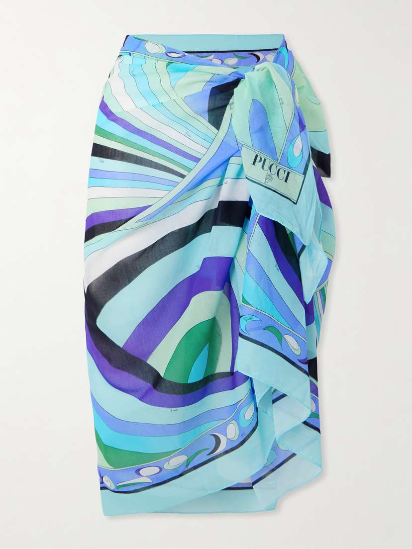 PUCCI Iride Printed Cotton-voile Pareo