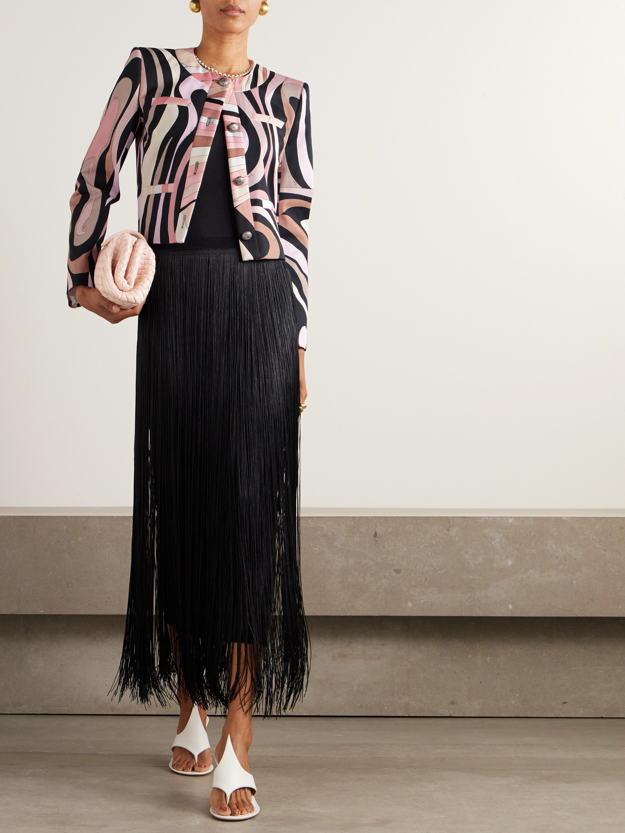 Pucci Printed Cotton-blend Gabardine Jacket In Pink