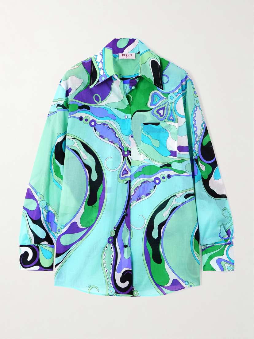 PUCCI Oversized Printed Cotton-muslin Shirt