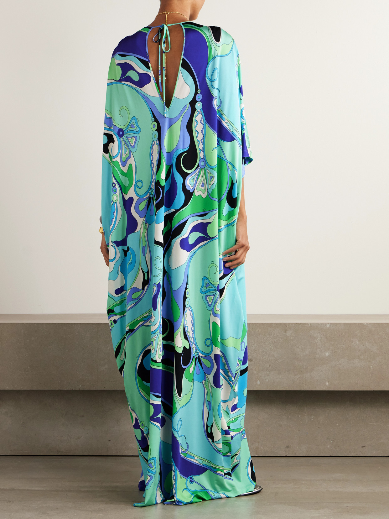 Pucci Printed Jersey Kaftan In Blue