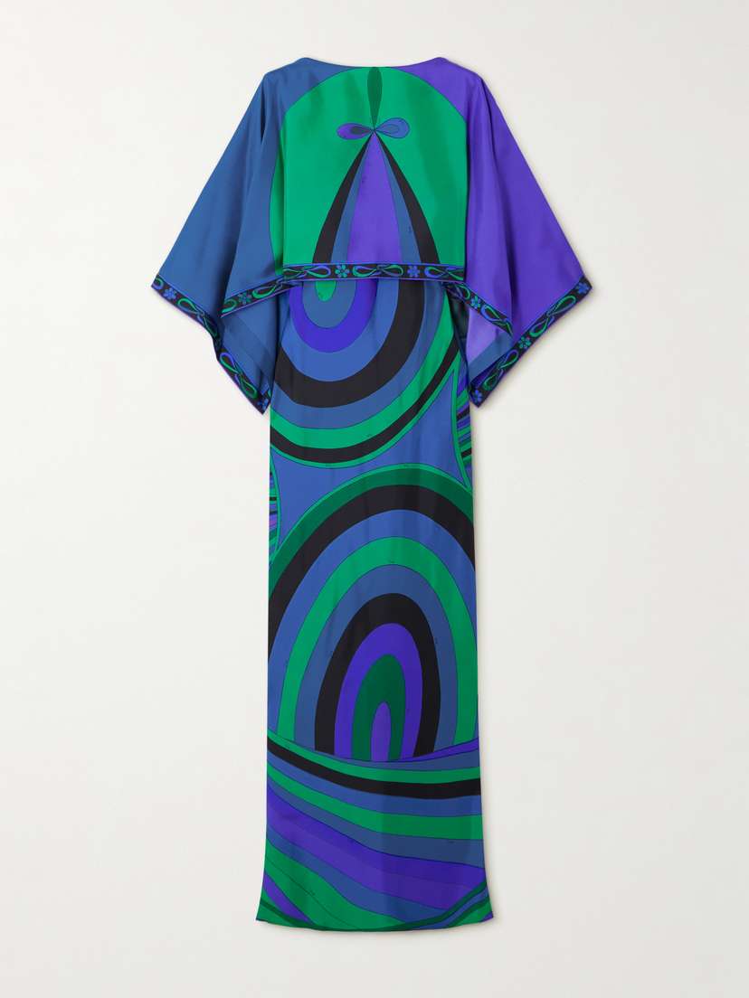 PUCCI | 86Z47N521HL | Blue | Printed Crepon Kaftan_ | $1420